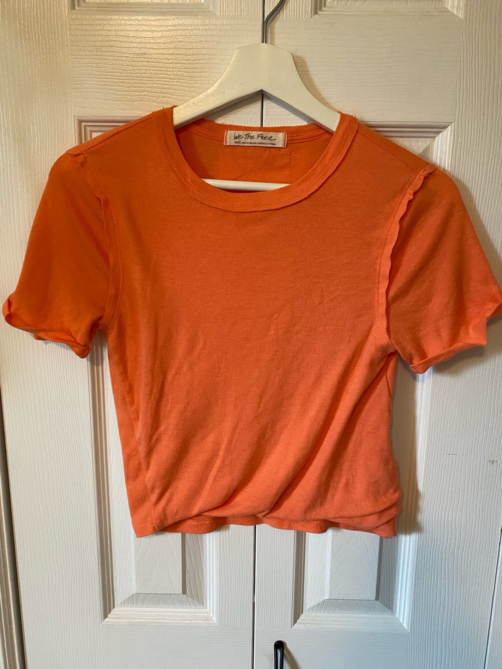 Free People We The Free The Perfect Tee Orange Short Sleeve Cropped Tee Small